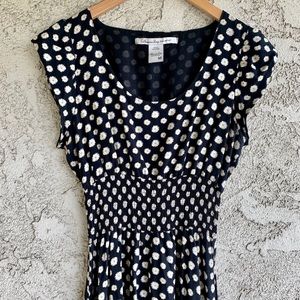 American Rag Black Floral Short Sleeved Midi Dress